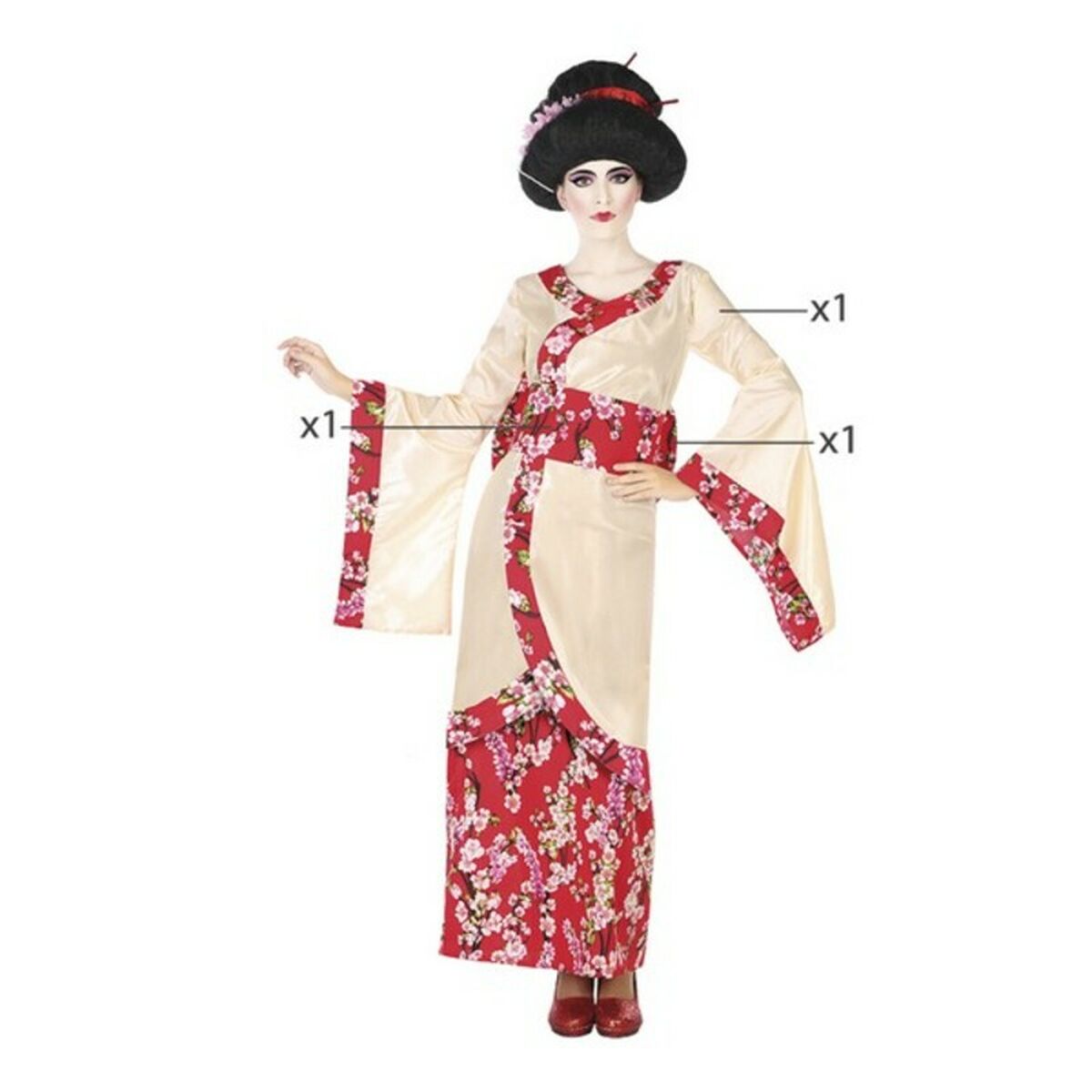 Maskeraddräkt vuxna Rosa (2 pcs) Geisha - 6