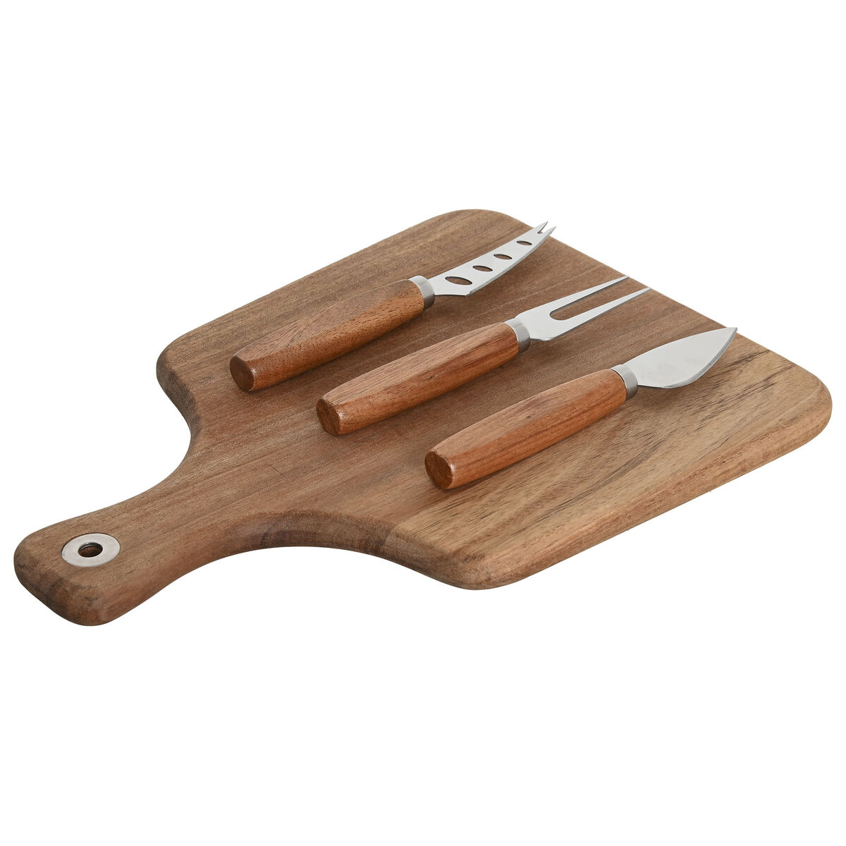 Ostbricka Home ESPRIT Rostfritt stål Akaciaträ 30 x 21,5 x 1,5 cm (4 Delar) - 7