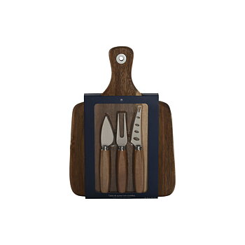 Ostbricka Home ESPRIT Rostfritt stål Akaciaträ 30 x 21,5 x 1,5 cm (4 Delar)