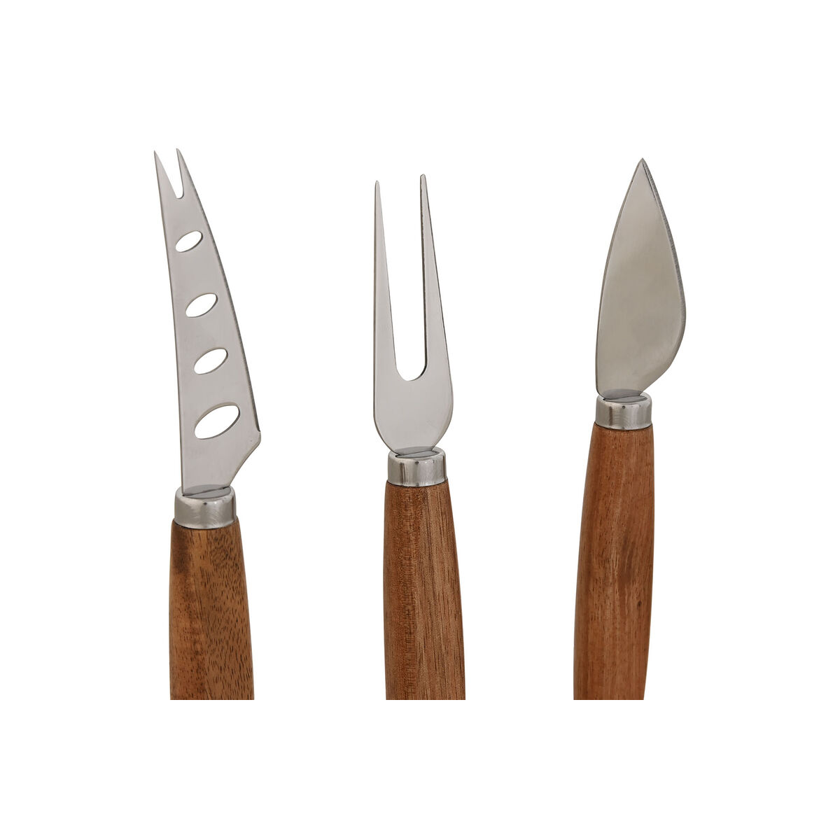 Ostbricka Home ESPRIT Rostfritt stål Akaciaträ 30 x 21,5 x 1,5 cm (4 Delar) - 3