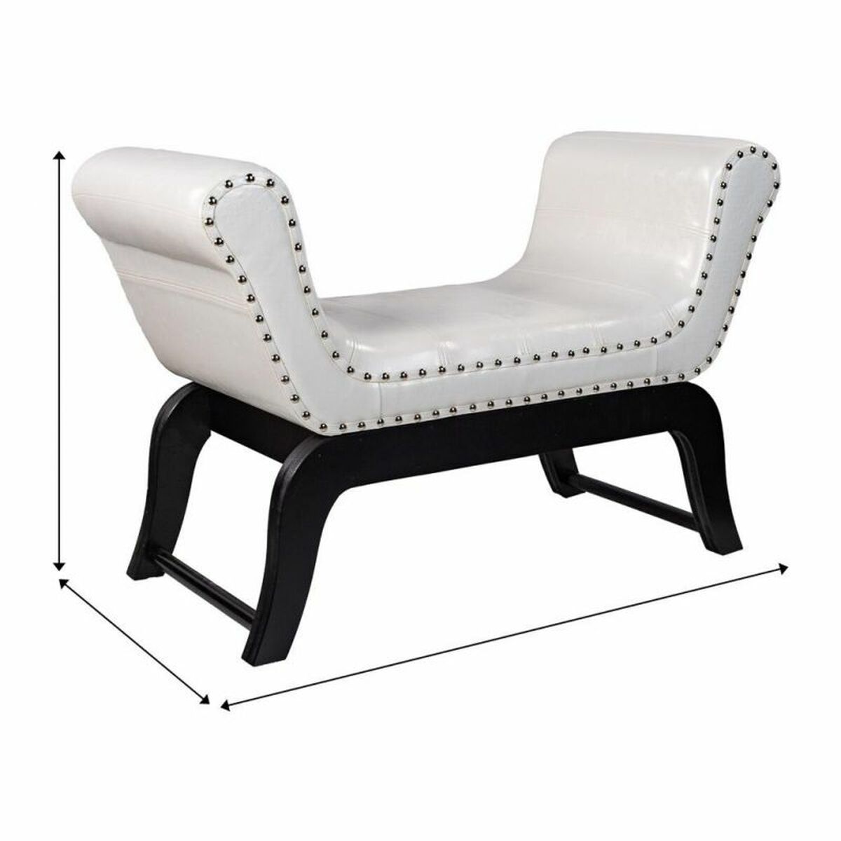 Sittpall Alexandra House Living Vit Polyuretan Trä MDF 40 x 65 x 90 cm - 7