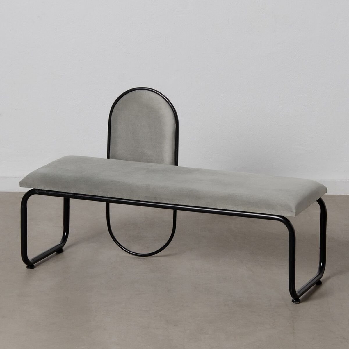 Sittpall 110 x 40 x 68 cm Syntetmaterial Grå Metall