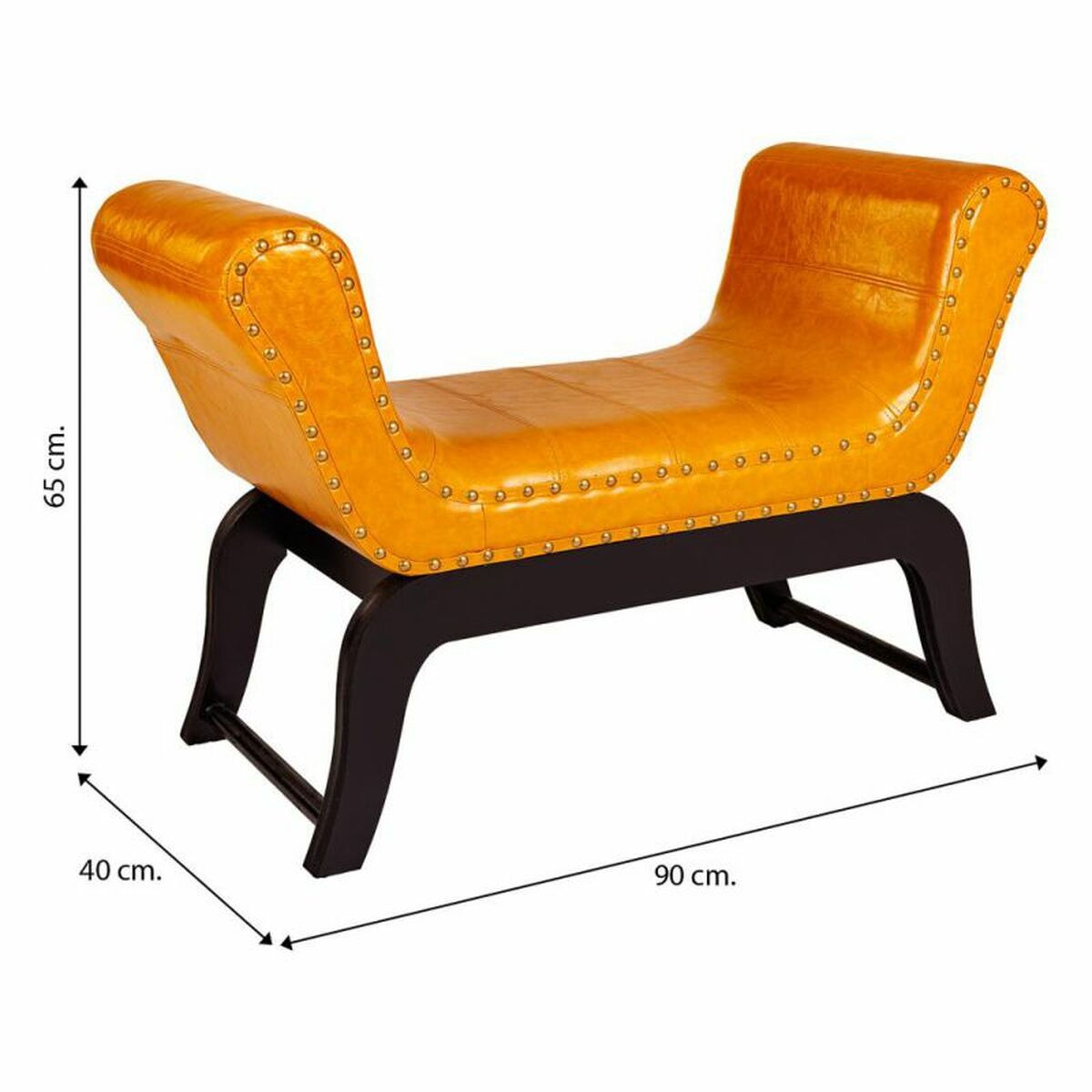 Sittpall Alexandra House Living Orange Polyuretan Trä MDF 40 x 65 x 90 cm - 7