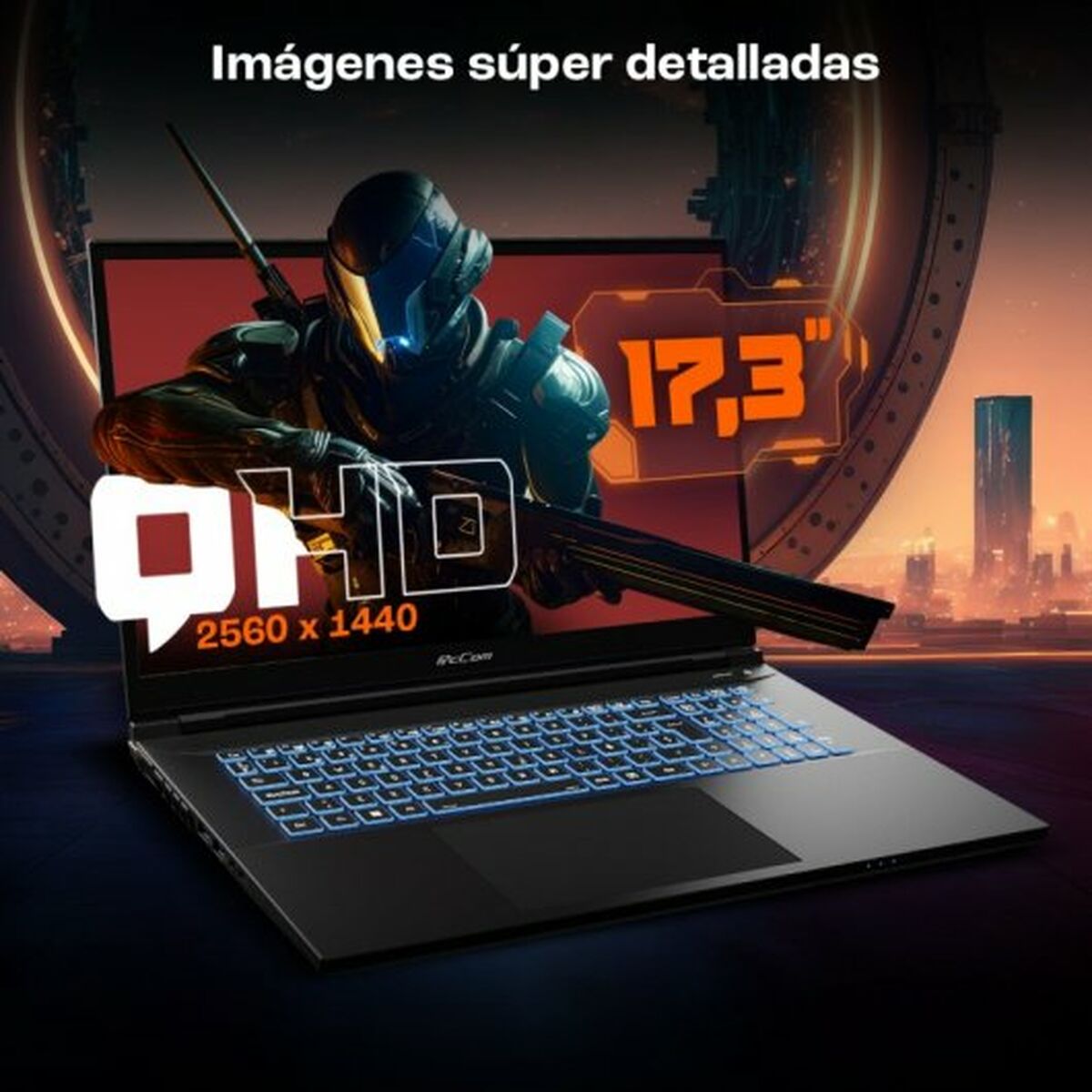 Laptop PcCom Revolt 4070 17,3" Intel Core i7-13700HX 32 GB RAM 500 GB SSD Nvidia Geforce RTX 4070 Qwerty Spanska - 5