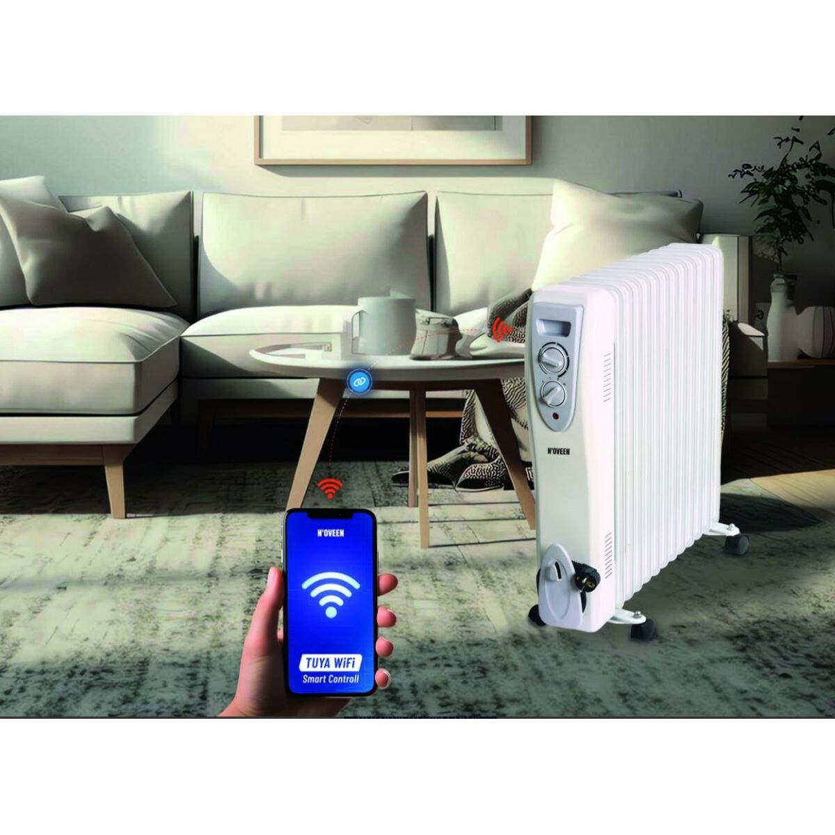 Oljeelement N'oveen OH1399 Vit 3000 W - 2