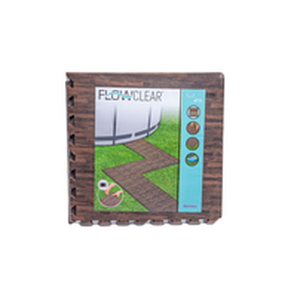 Bestway Pool Golv Skum Trästil Retractable 12 Stycken 50x50 cm Trädgård 58712 - 8