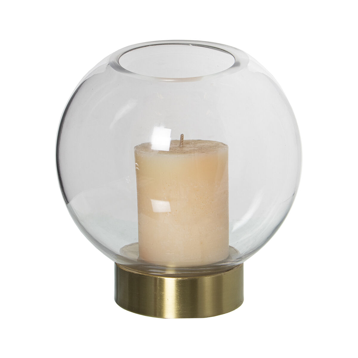 Vas Alexandra House Living Transparent Gyllene Glas 15 x 15 cm Ljusstakar - 4