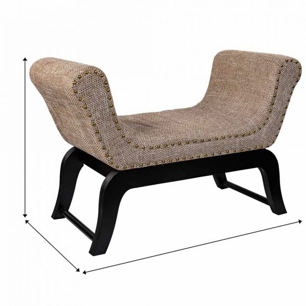 Sittpall Alexandra House Living Kräm Polyuretan Trä MDF 40 x 65 x 90 cm - 7