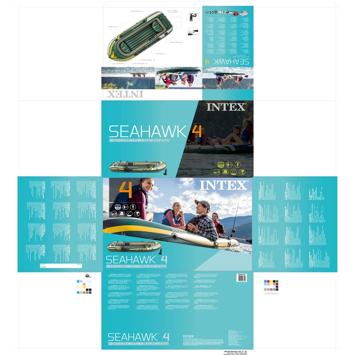 Uppblåsbar båt Intex Seahawk 4 Grön 351 x 48 x 145 cm - 7