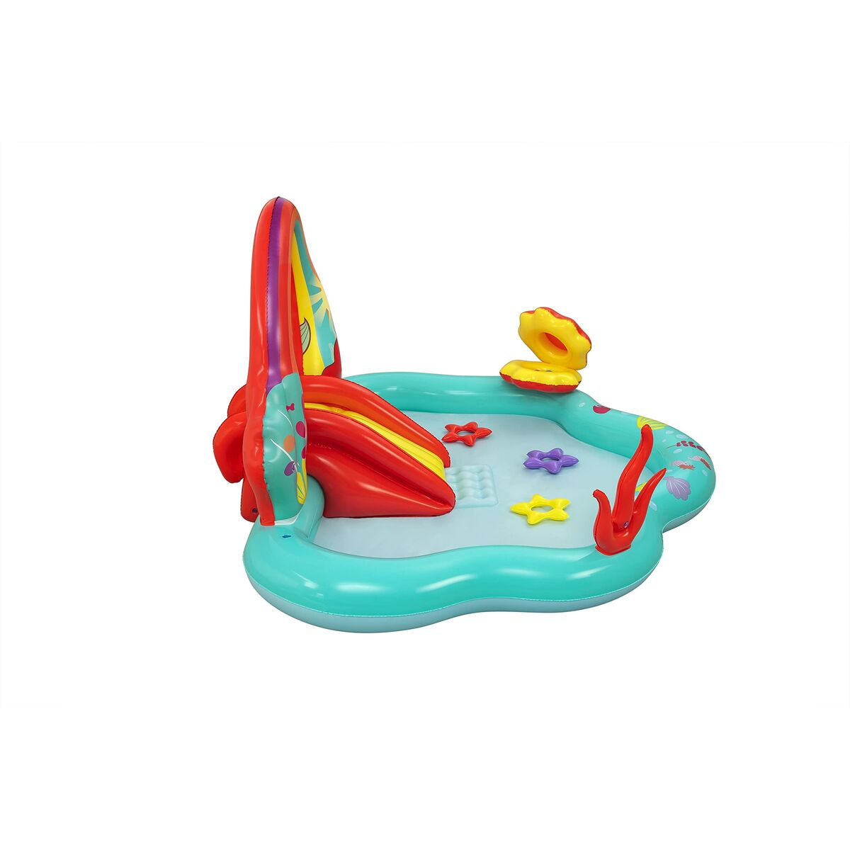 Bestway Uppblåsbar Pool Leksakspark Disney Sjöjungfrun 221x193x117cm +2 År Trädgård 91097 - 8