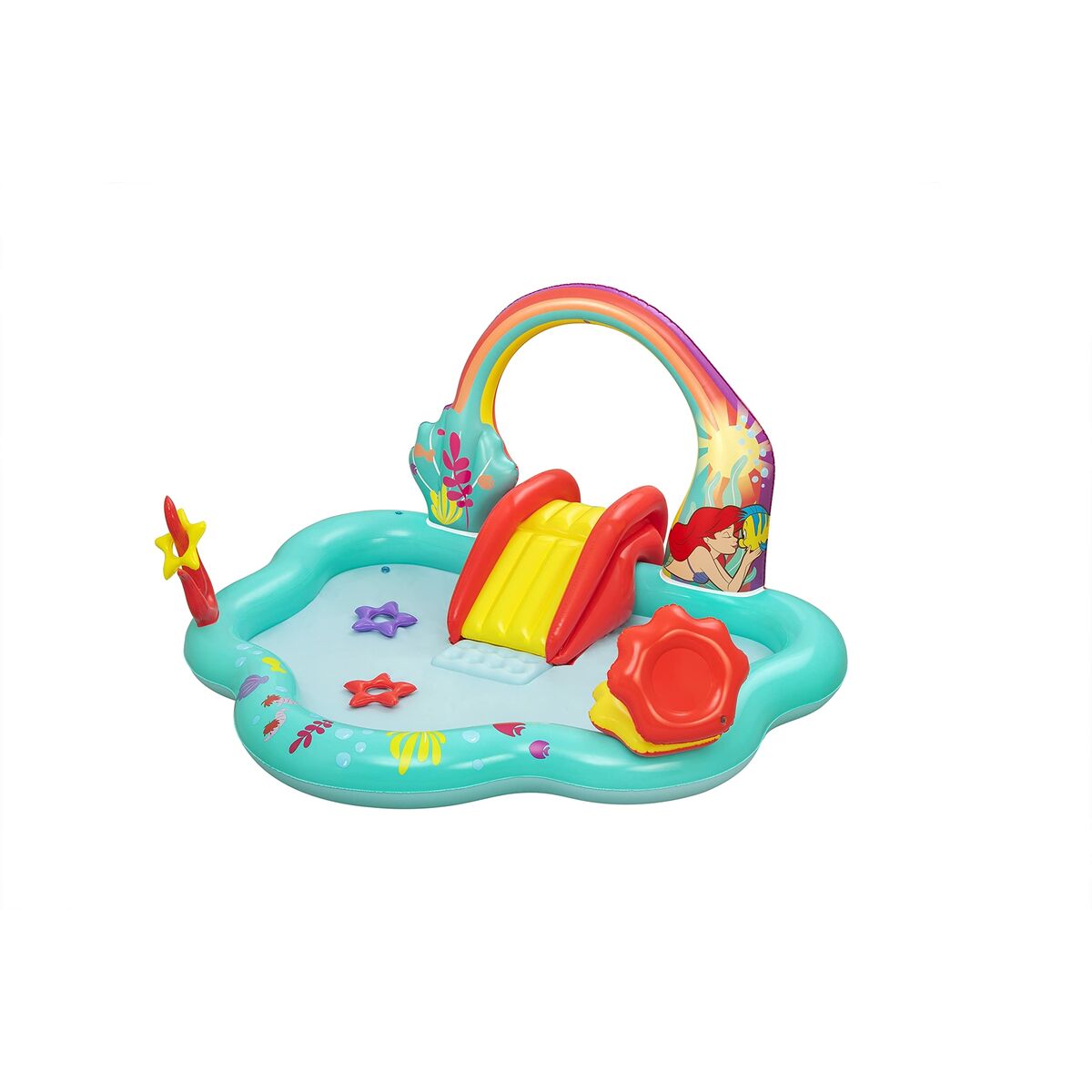 Bestway Uppblåsbar Pool Leksakspark Disney Sjöjungfrun 221x193x117cm +2 År Trädgård 91097 - 12