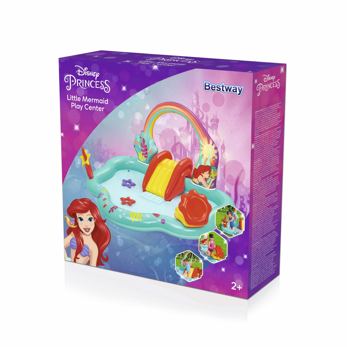 Bestway Uppblåsbar Pool Leksakspark Disney Sjöjungfrun 221x193x117cm +2 År Trädgård 91097 - 11