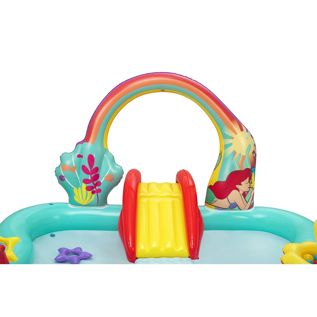 Bestway Uppblåsbar Pool Leksakspark Disney Sjöjungfrun 221x193x117cm +2 År Trädgård 91097 - 6