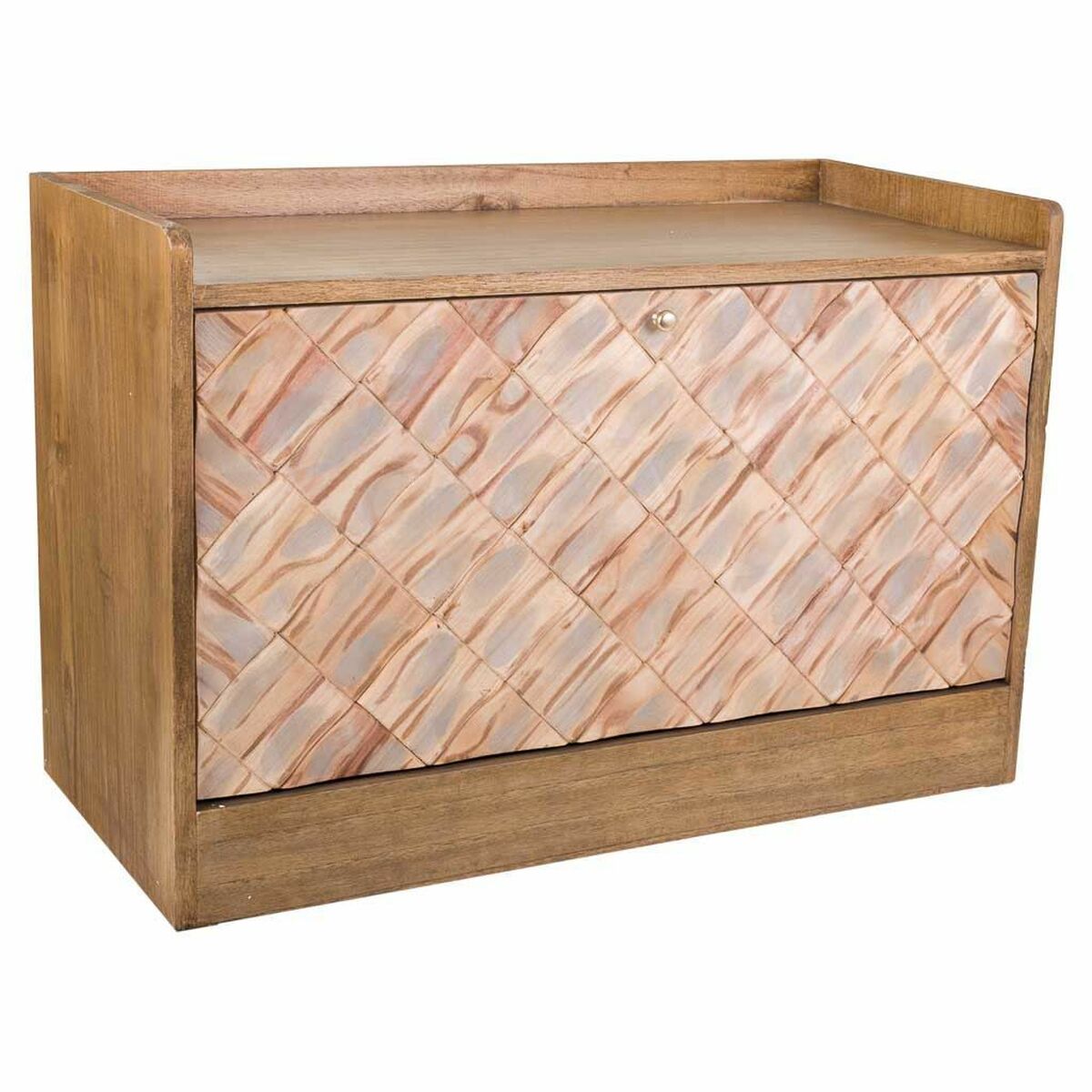 Sittpall Alexandra House Living Brun Naturell Paulowniaträ Trä MDF 38 x 53 x 80 cm Skoställ