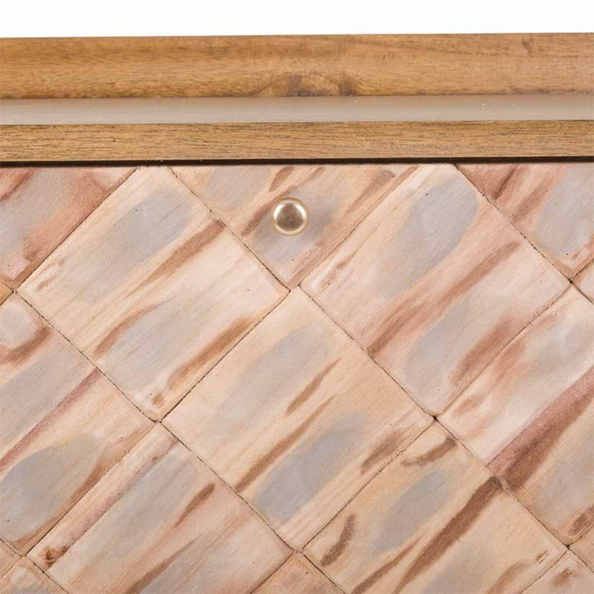 Sittpall Alexandra House Living Brun Naturell Paulowniaträ Trä MDF 38 x 53 x 80 cm Skoställ - 8