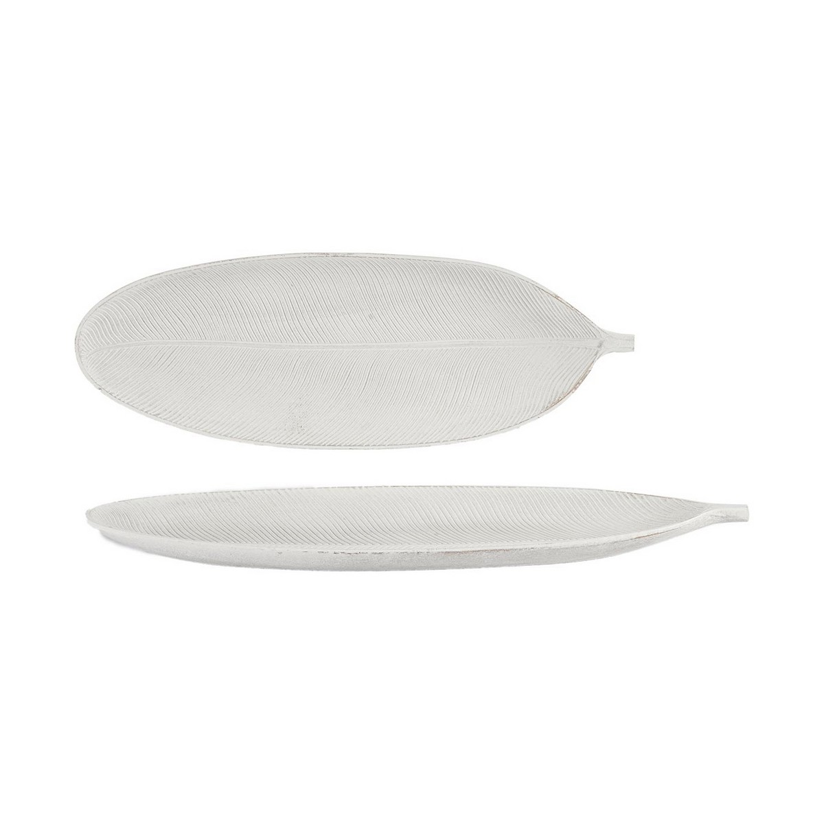 Bordsdekoration Gift Decor Vit Trä MDF 49 x 2,7 x 17,3 cm Dekoration Löv av en växt