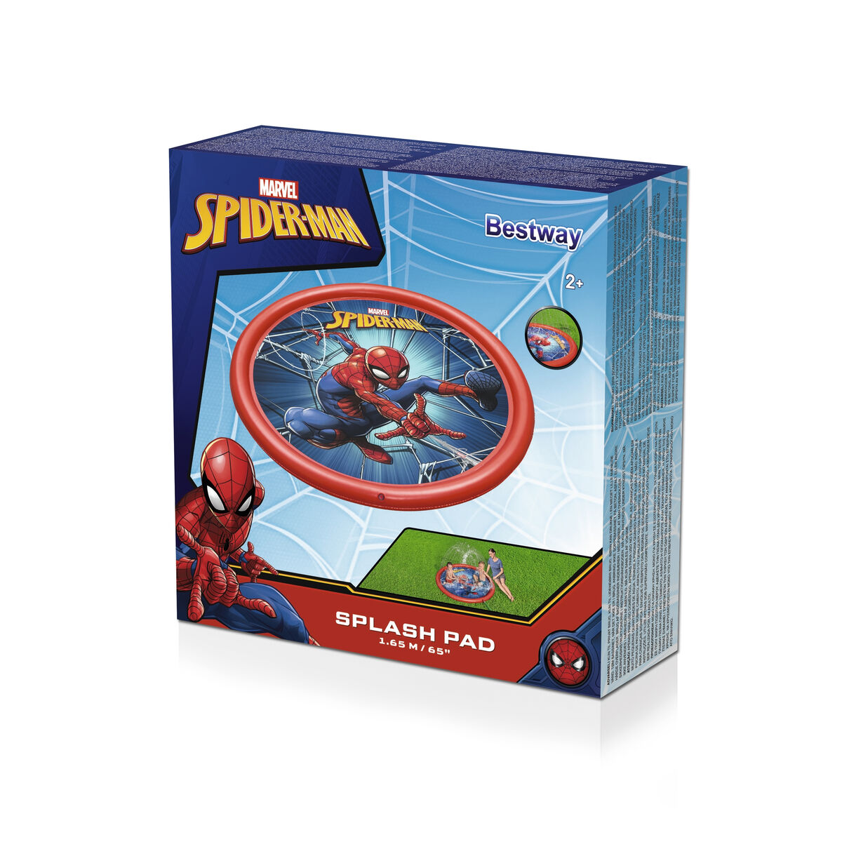 Bestway Spiderman Uppblåsbar Pool med Sprinkler D165 cm +2 År Trädgård 98792 - 11