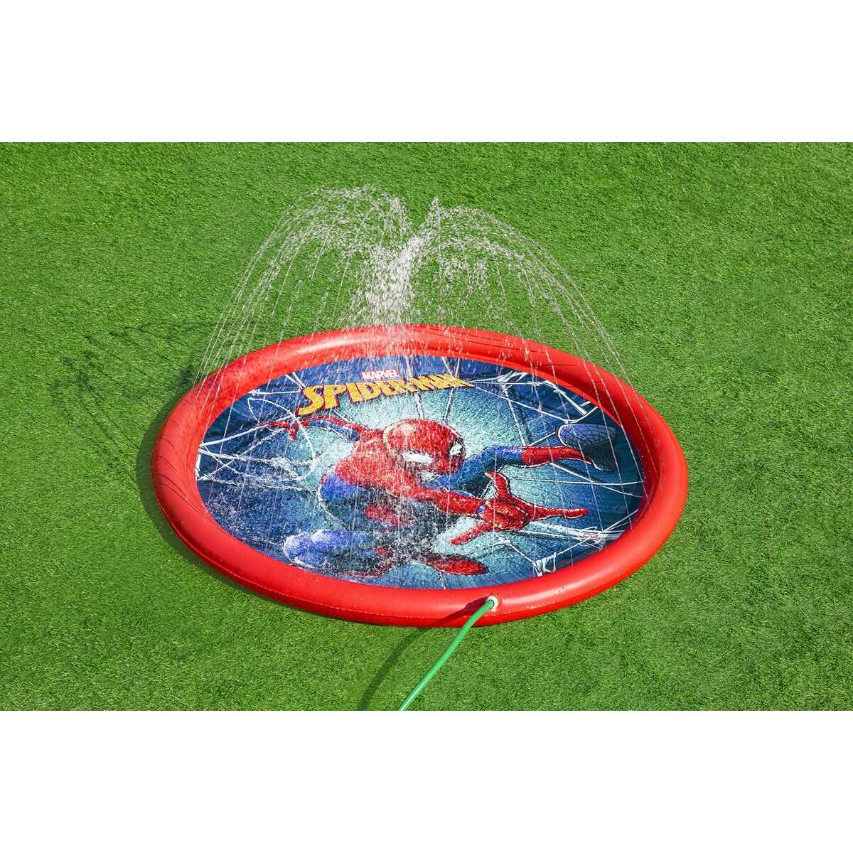 Bestway Spiderman Uppblåsbar Pool med Sprinkler D165 cm +2 År Trädgård 98792 - 2