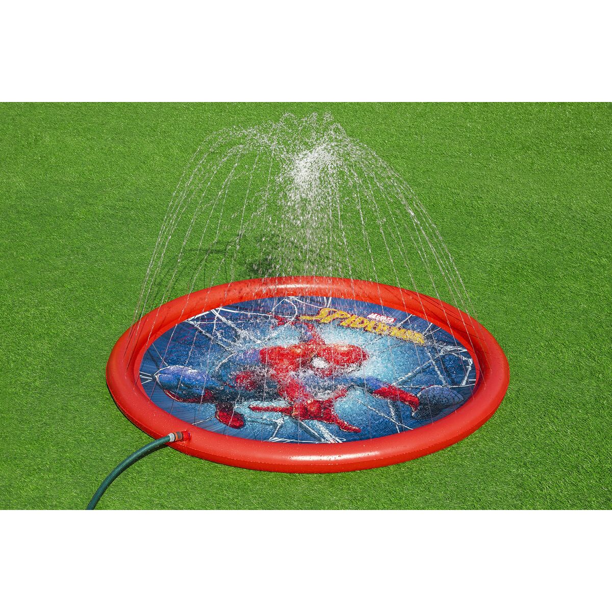Bestway Spiderman Uppblåsbar Pool med Sprinkler D165 cm +2 År Trädgård 98792 - 4