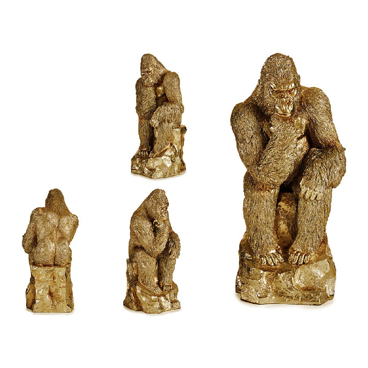 Prydnadsfigur Gift Decor Gyllene Gorilla 20,5 x 47 x 23,5 cm