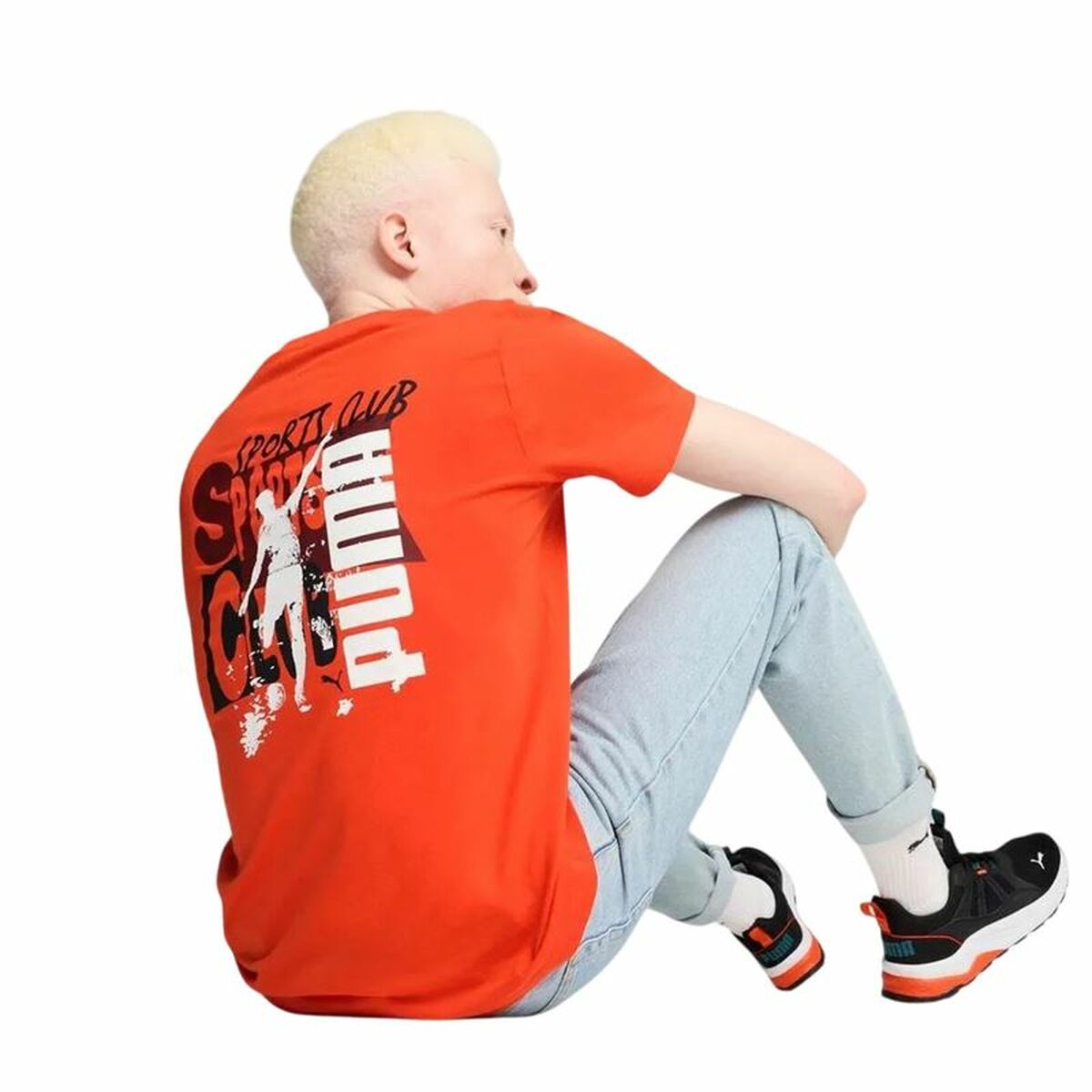 T-shirt med kortärm Herr Puma Graphics Puma Sports Club Orange - 4