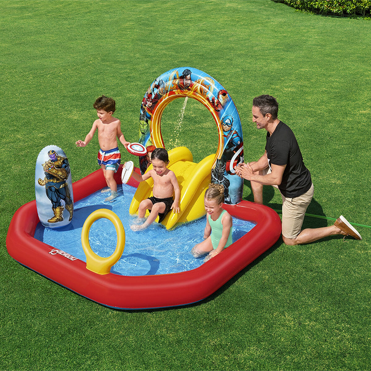 Bestway Inflatable Pool Leksakspark Avengers 211x198x125 cm +2 År Trädgård 98800 - 10