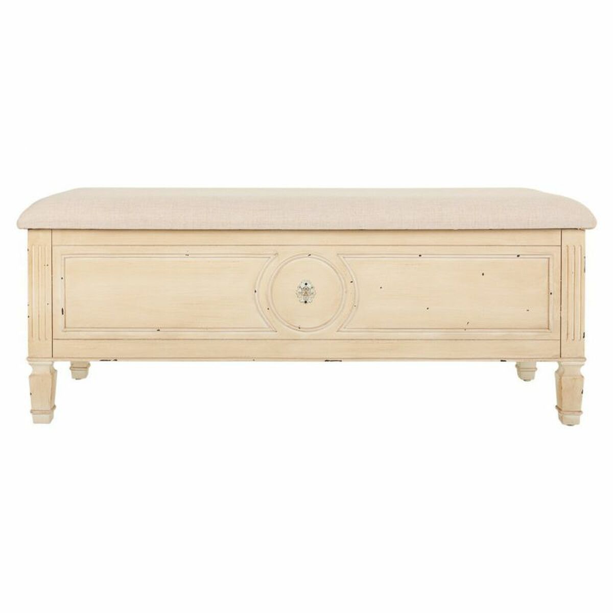 Sittpall Alexandra House Living Beige Badsvamp Granträ 43 x 48 x 120 cm - 2