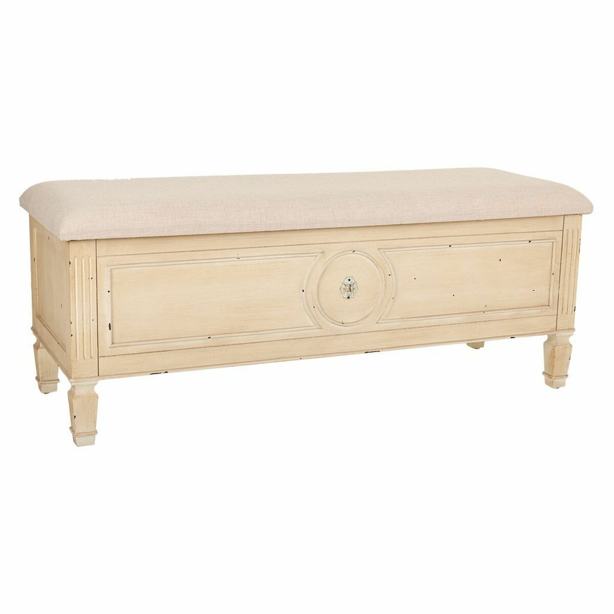 Sittpall Alexandra House Living Beige Badsvamp Granträ 43 x 48 x 120 cm