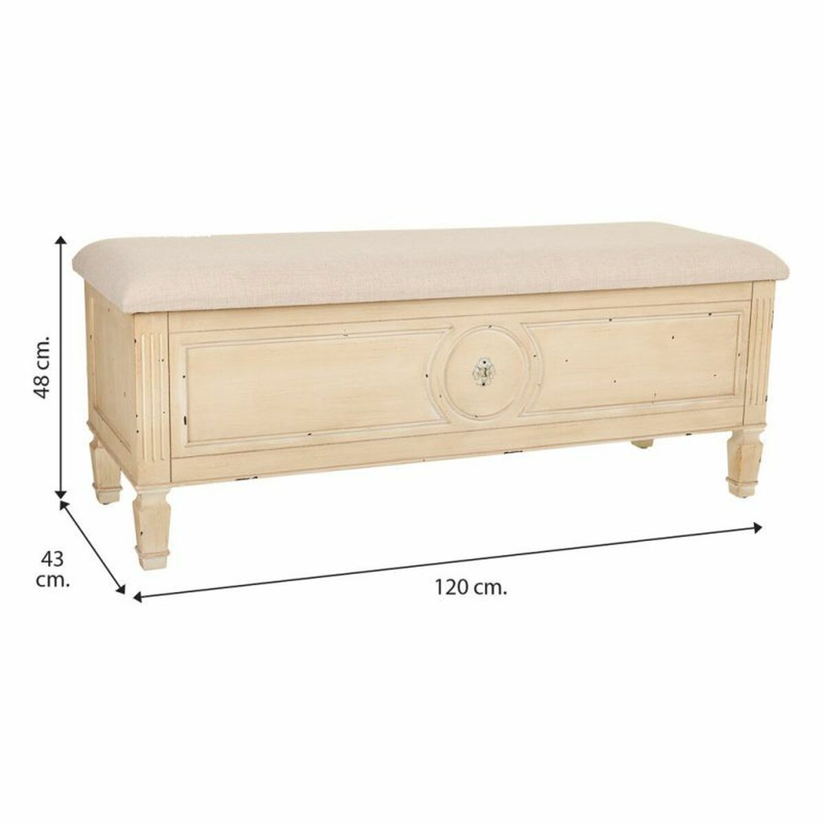 Sittpall Alexandra House Living Beige Badsvamp Granträ 43 x 48 x 120 cm - 8