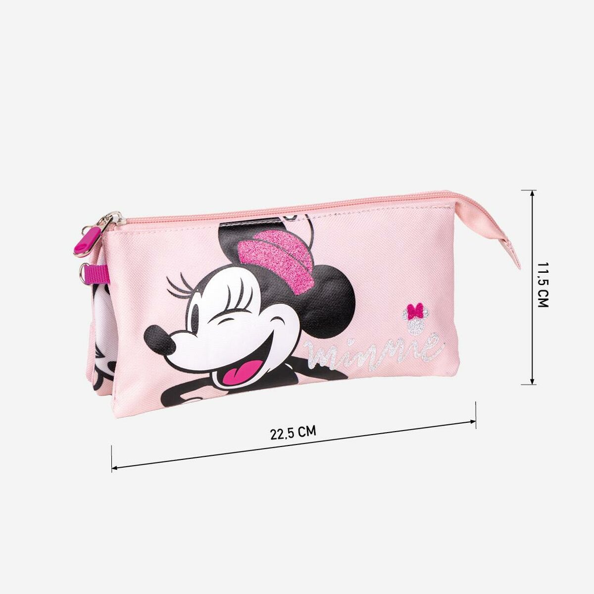 Tredubbel Carry-all Minnie Mouse 22,5 x 2 x 11,5 cm Rosa - 8