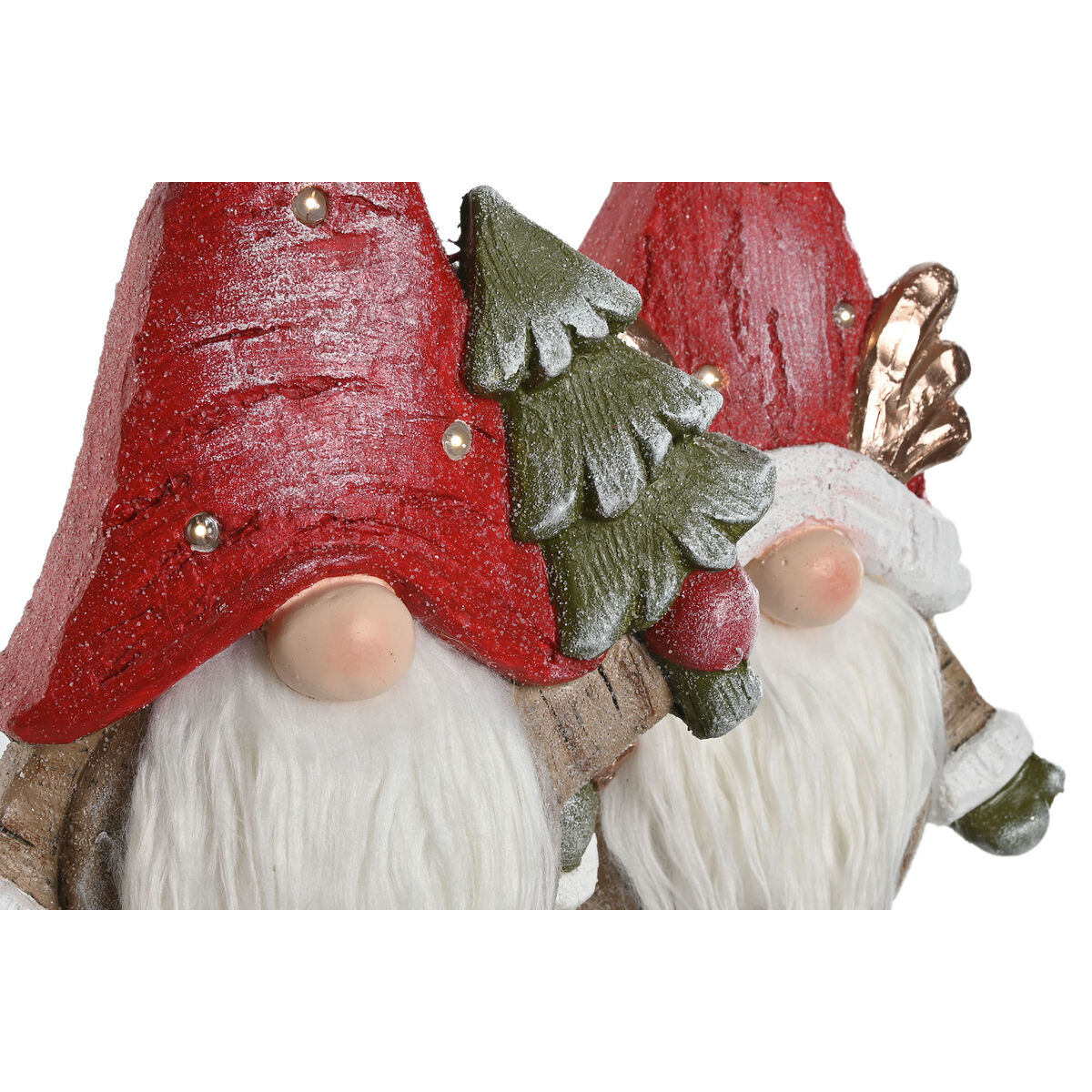 Julgranskula Home ESPRIT Vit Röd Gnom 25 x 11,5 x 38 cm (2 antal) - 3