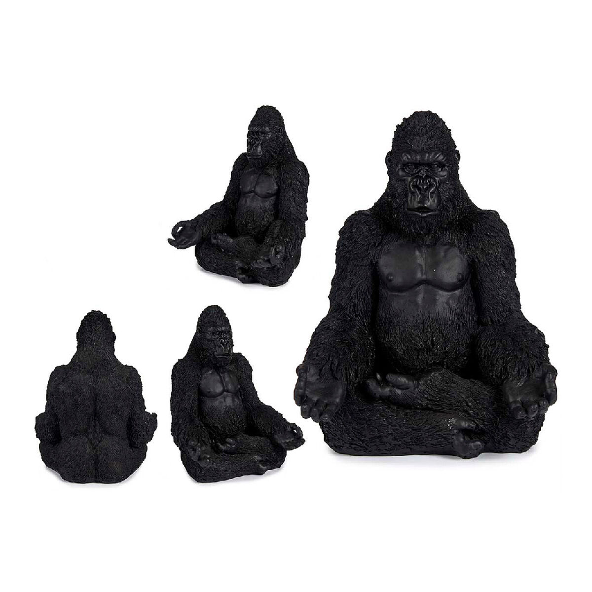 Prydnadsfigur Gift Decor Svart Gorilla 19 x 26,5 x 22 cm