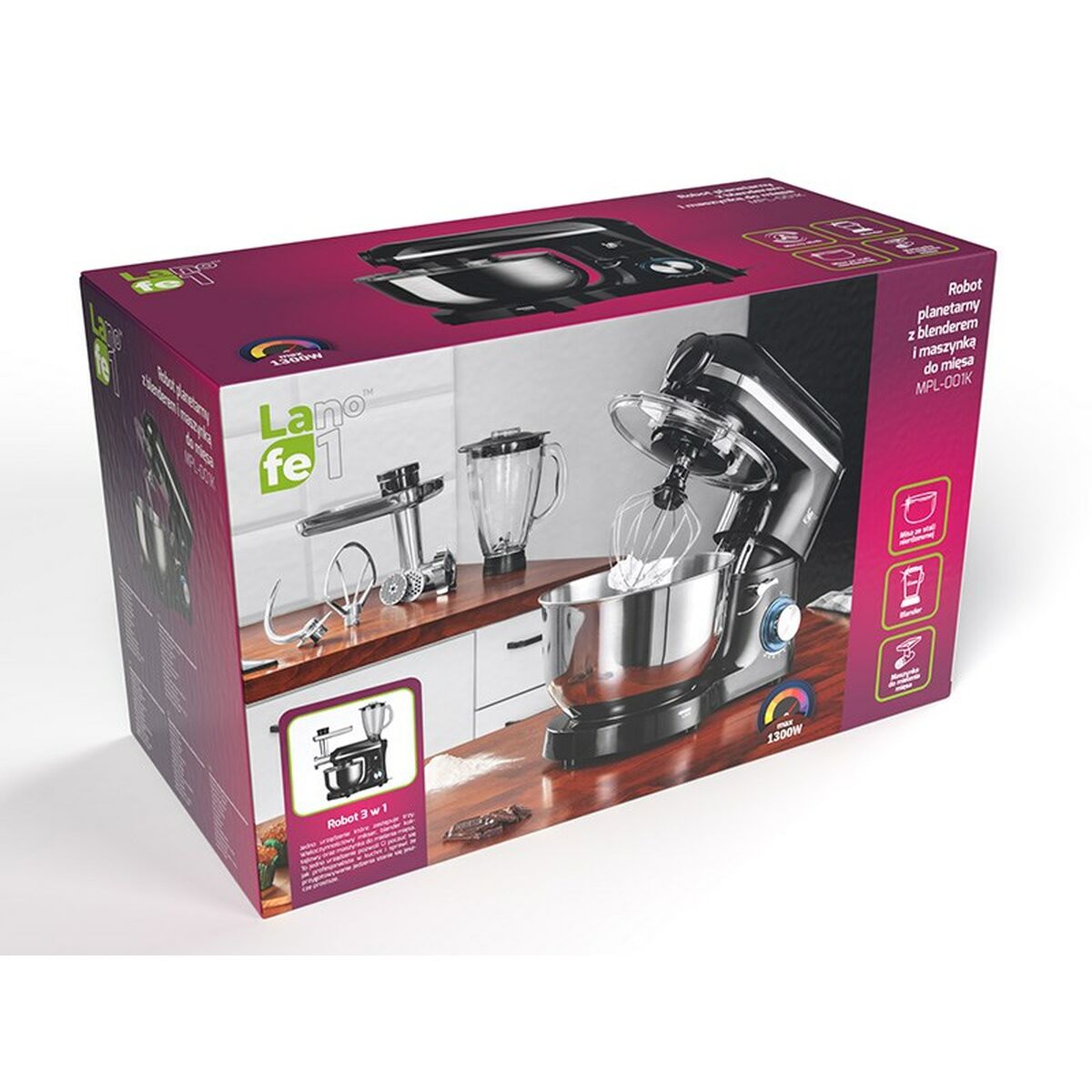 Köksrobot Lafe LAFMIX46072 Svart 1300 W 5 L - 6