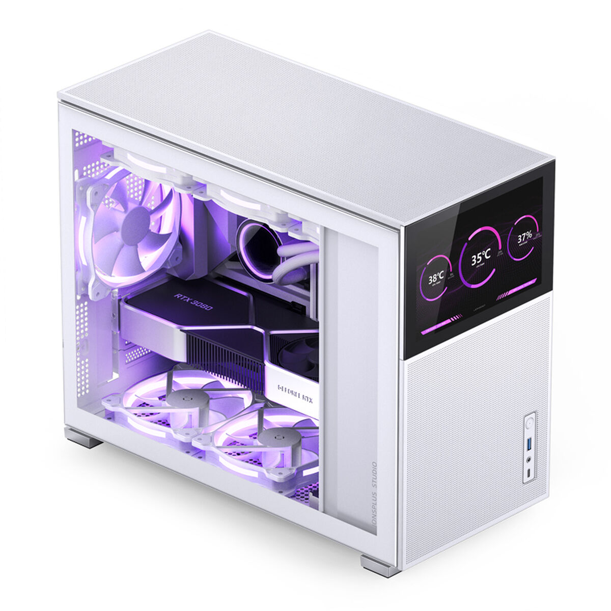 ATX Semitorn Jonsbo D31 MESH WHITE SC Vit LCD-skärm - 2