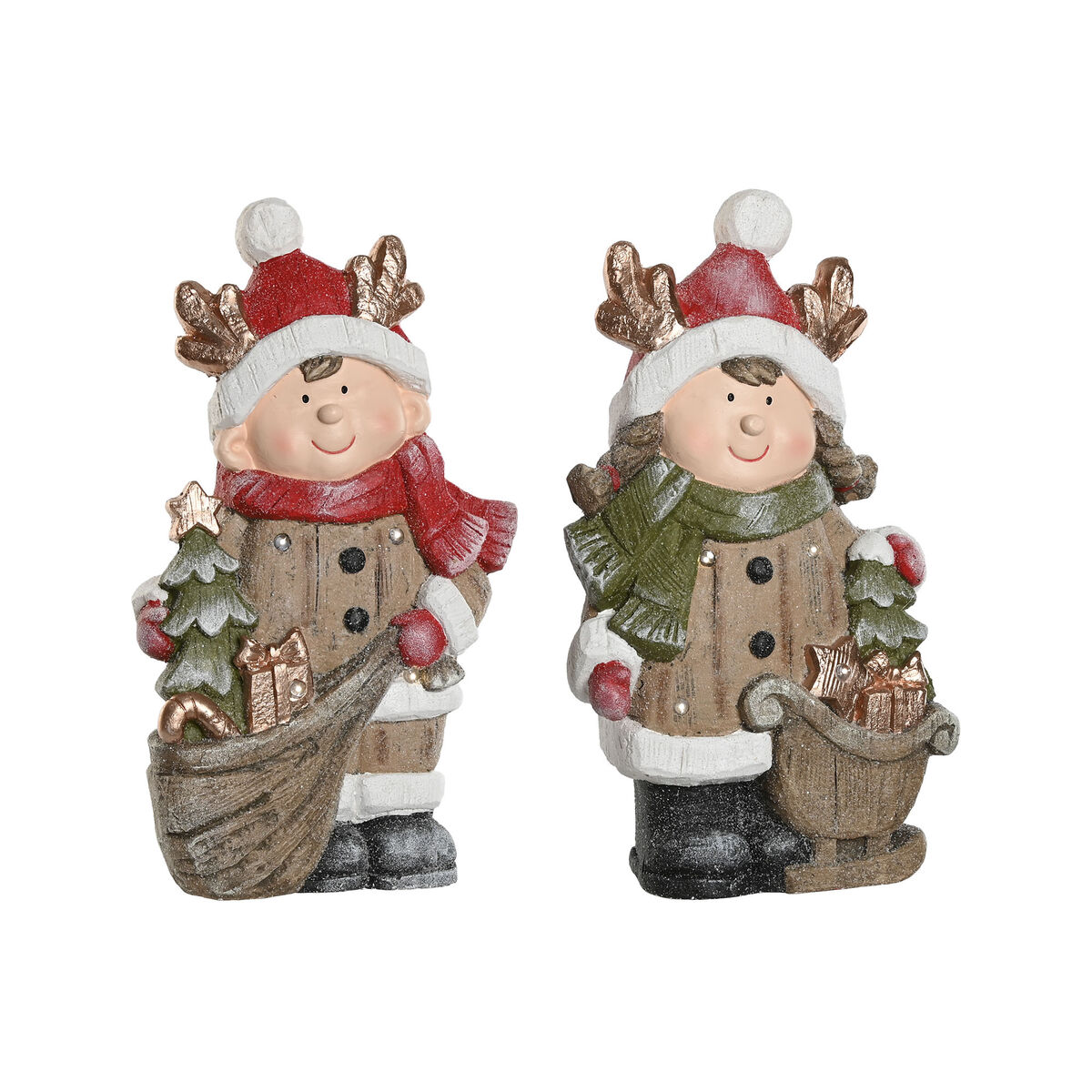 Julgranskula Home ESPRIT Brun Röd 23 x 10,5 x 40 cm (2 antal) - 5