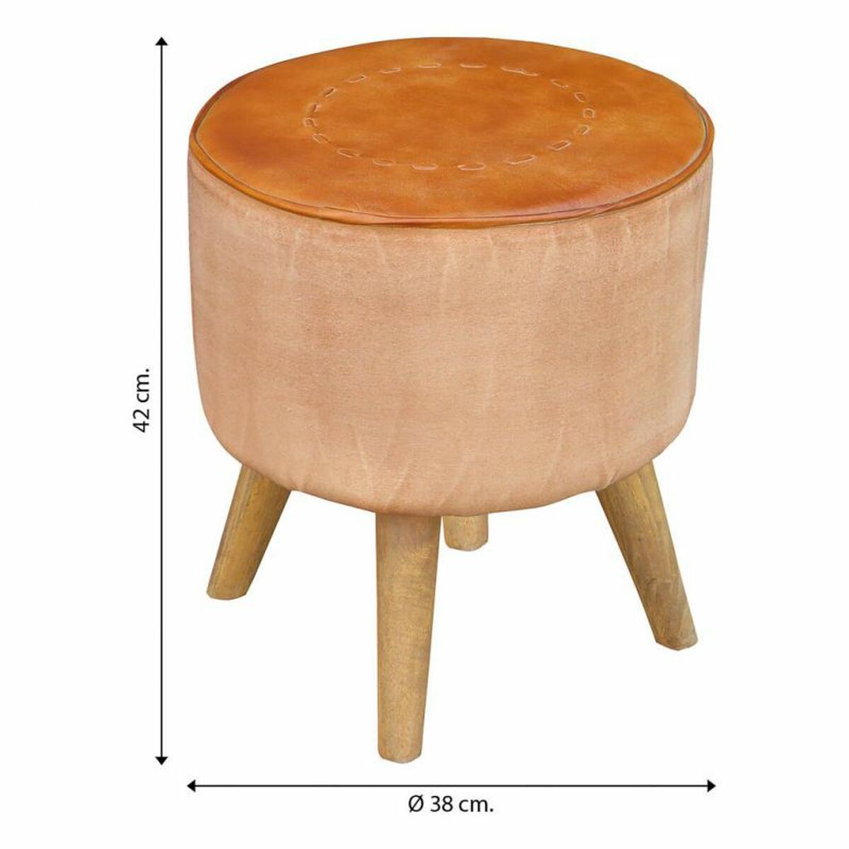 Sittpall Alexandra House Living Mangoträ 38 x 42 x 38 cm - 7