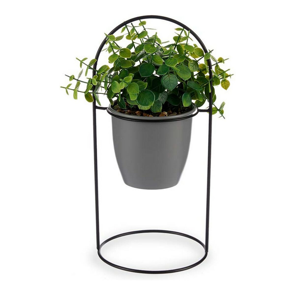 Dekorativ växt Ibergarden Metall Plast 21 x 30 x 21 cm Med stöd Grå
