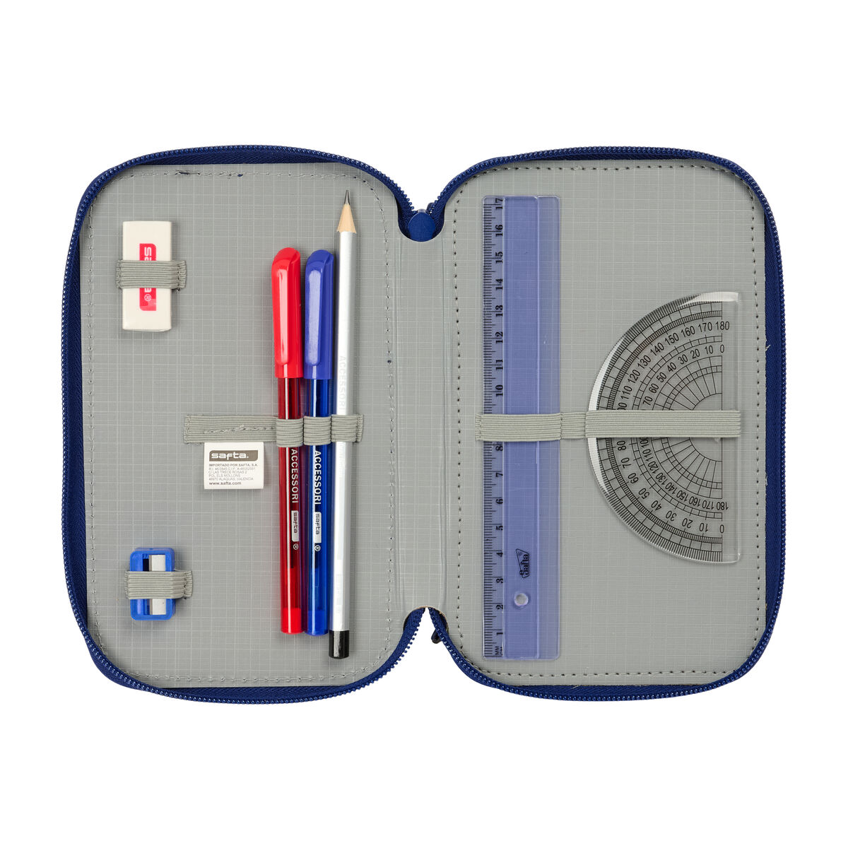 Trippel pennfodral F.C. Barcelona Marinblå 12,5 x 19,5 x 5,5 cm 37 Delar - 5