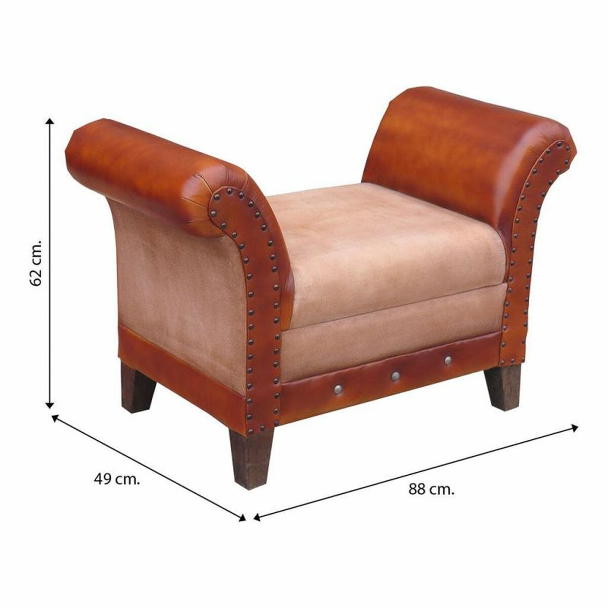 Sittpall Alexandra House Living Mangoträ 49 x 62 x 88 cm - 7