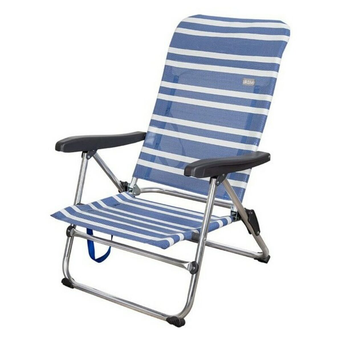 Strandstol Aktive 62601 Vit Marinblå 61 x 50 x 85 cm Aluminium