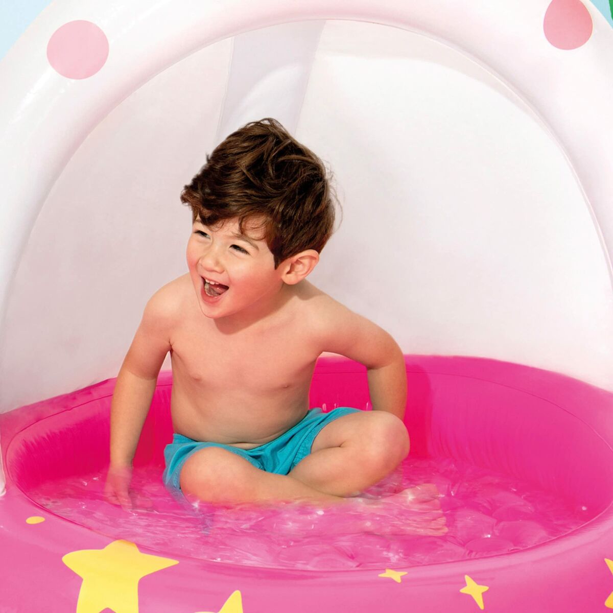 Uppblåsbar plaskpool för barn Intex Rosa Enhörning 102 x 102 cm - 6