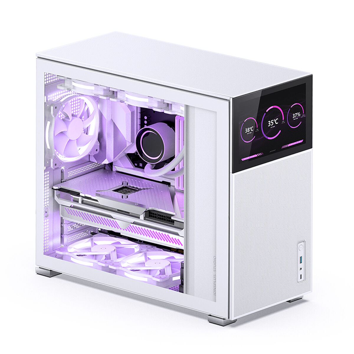 ATX Semitorn Jonsbo D41 MESH WHITE SC Vit LCD-skärm - 3