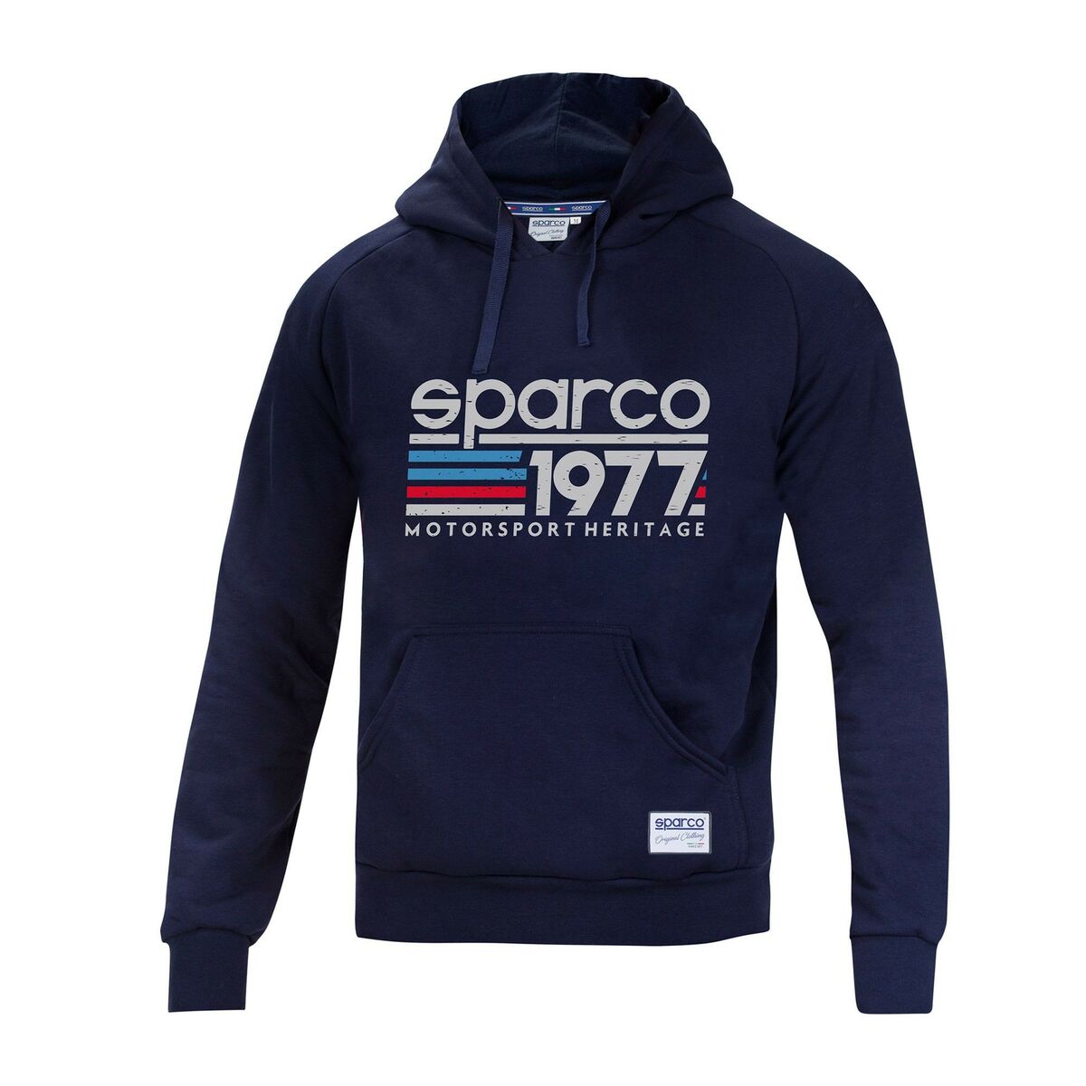 Tröja med huva Herr Sparco 1977 Mörkblå