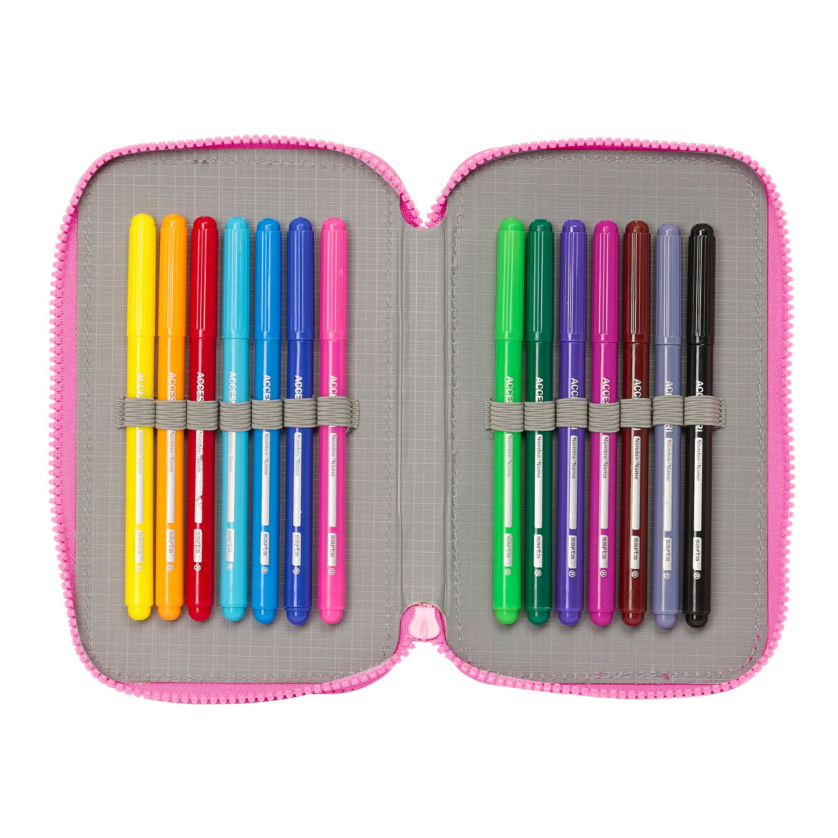 Dubbelt pennfodral Trolls Rosa 12.5 x 19.5 x 4 cm (28 Delar) - 3