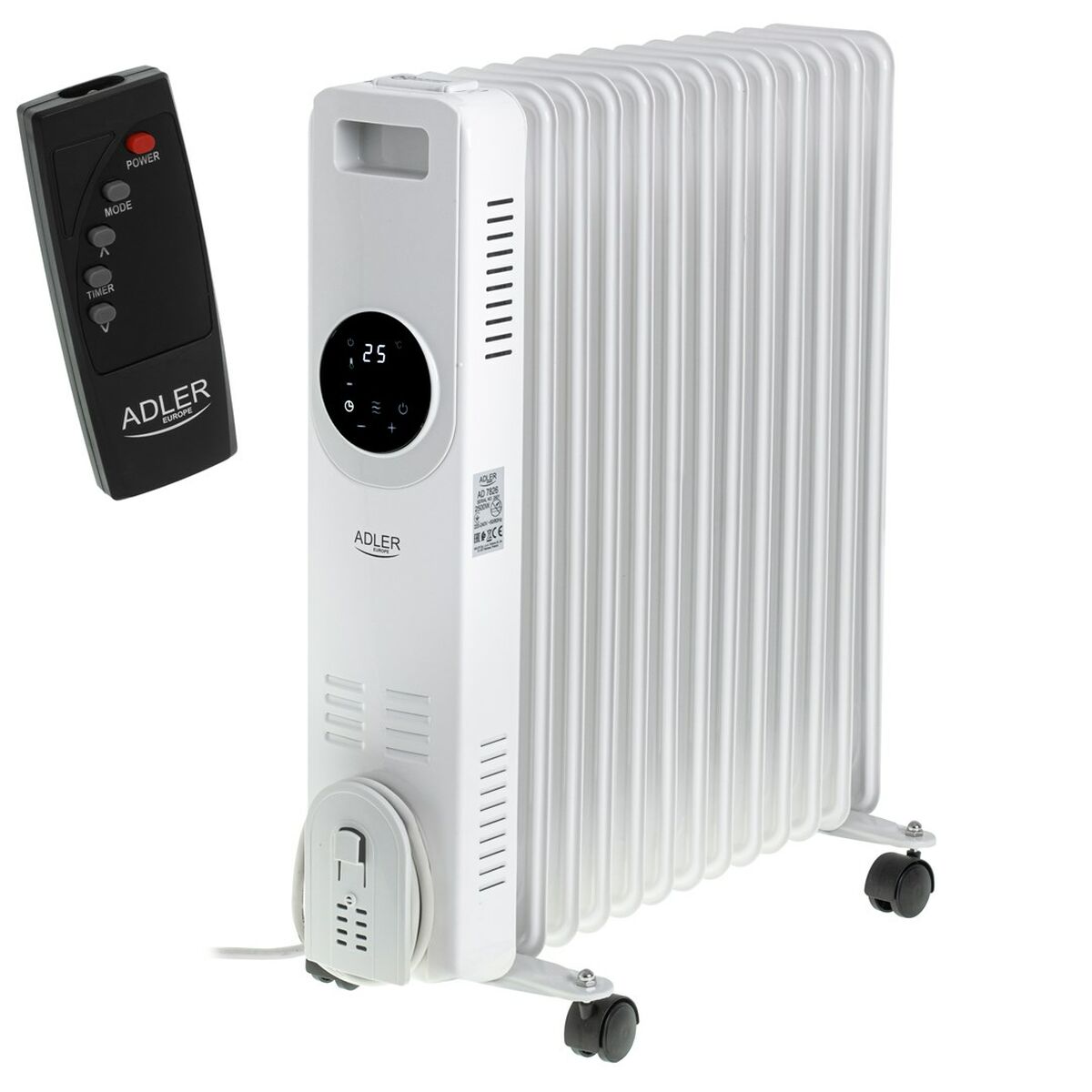 Oljeelement Adler AD 7826 Vit 2500 W - 6