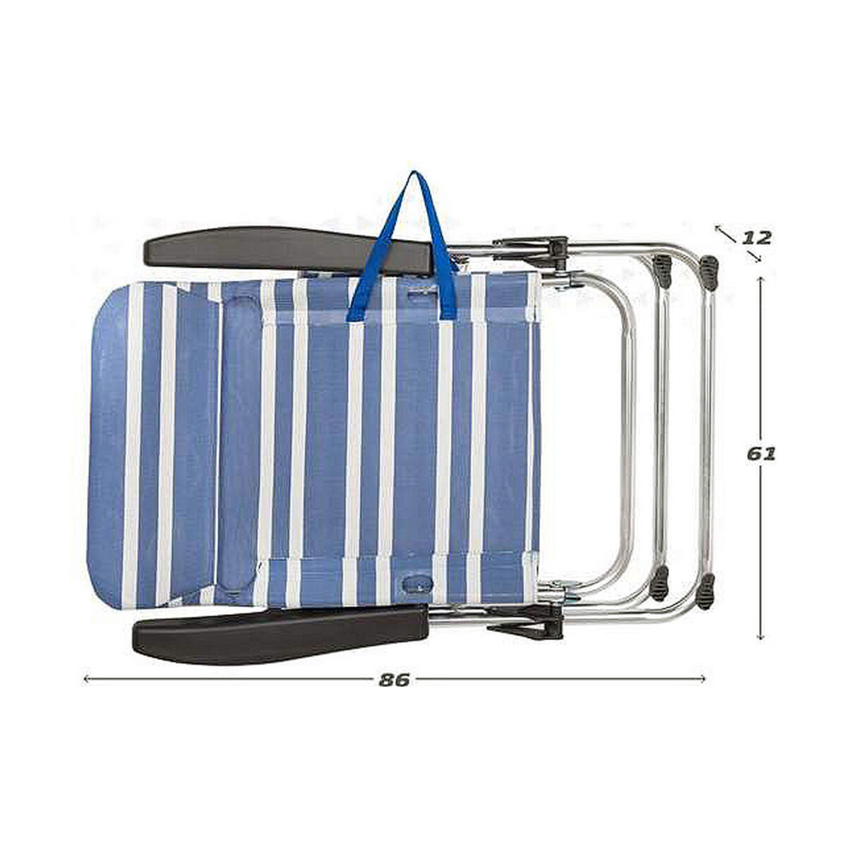 Strandstol Color Baby 61 x 63 x  93 cm Vit Marinblå - 3