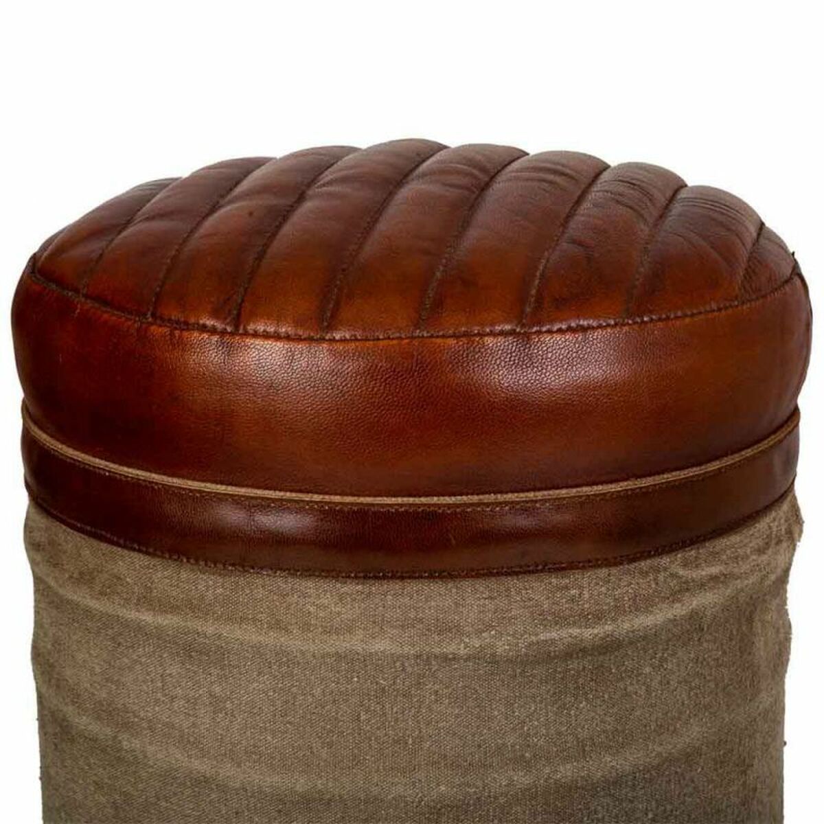Sittpall Alexandra House Living Kanvas Läder Järn 30 x 45 x 30 cm - 3