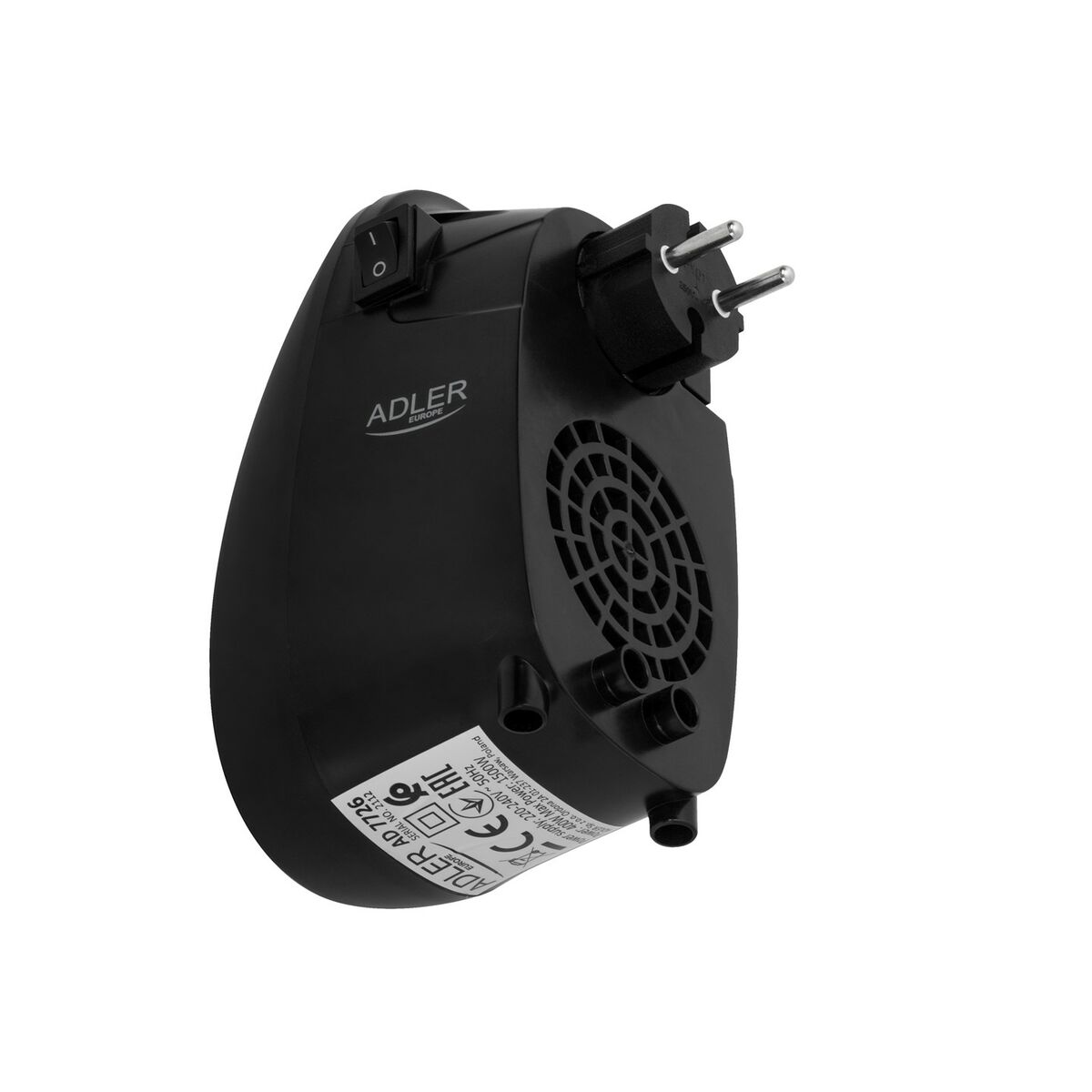 Bärbar värmefläkt Adler AD 7726 Svart 1500 W - 2
