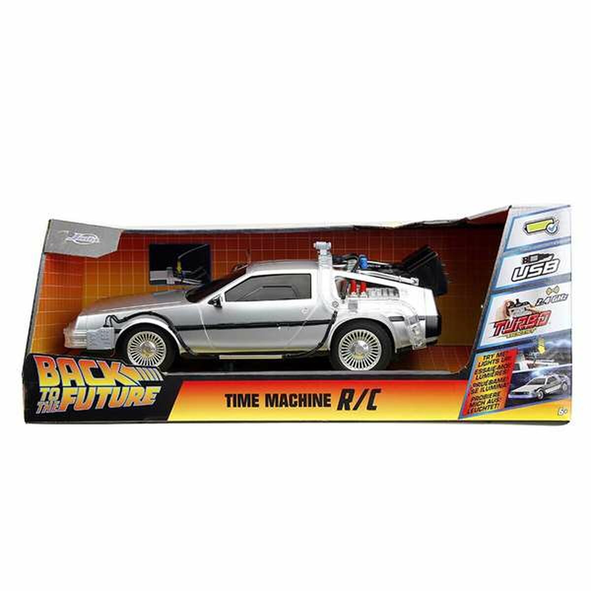 Radiostyrd bil Back to the Future Delorean Silvrig 1:16 - 2