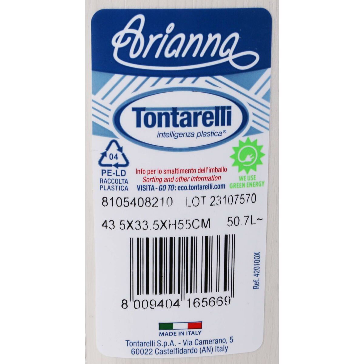 Tvättkorg Arianna Angora Tontarelli 8105408_210EAN (43,5 x 33,5 x 55 cm) 44 x 35 x 44 cm - 5